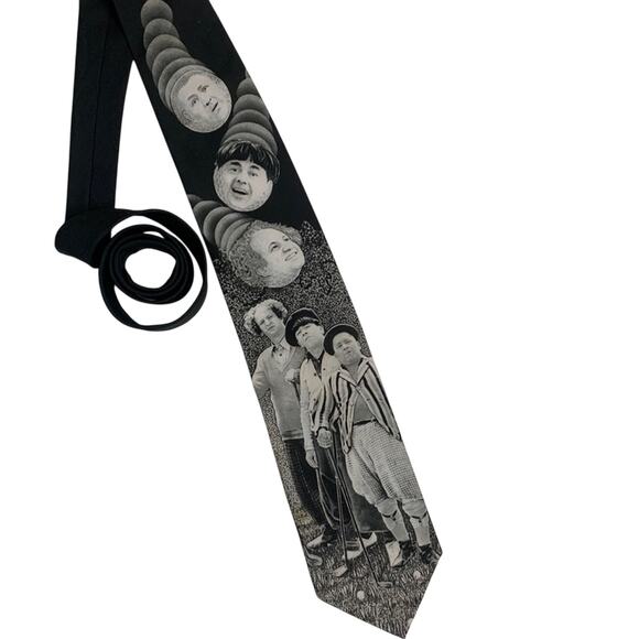 Ralph Marlin Vintage Nostalgia Three Stooges Television Show TV Golf Tie 1994 - Picture 1 of 6